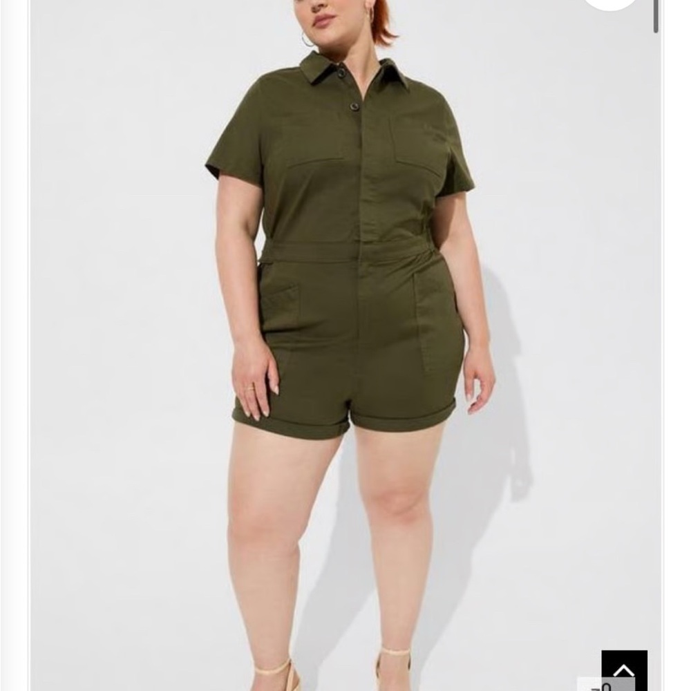 Torrid Green Utility Jumpsuit Short Sleeve